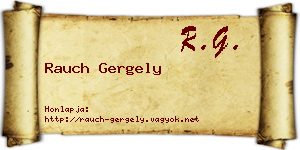 Rauch Gergely névjegykártya